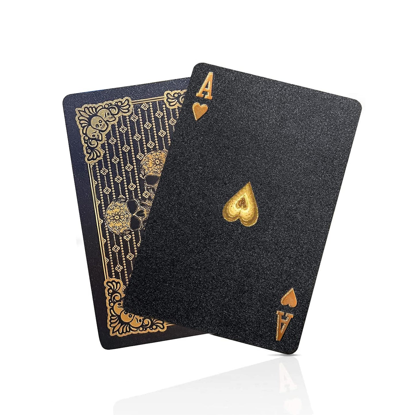 BIERDORF Waterproof Plastic Playing Cards – 54-Card Deck with Gold Skull Design
