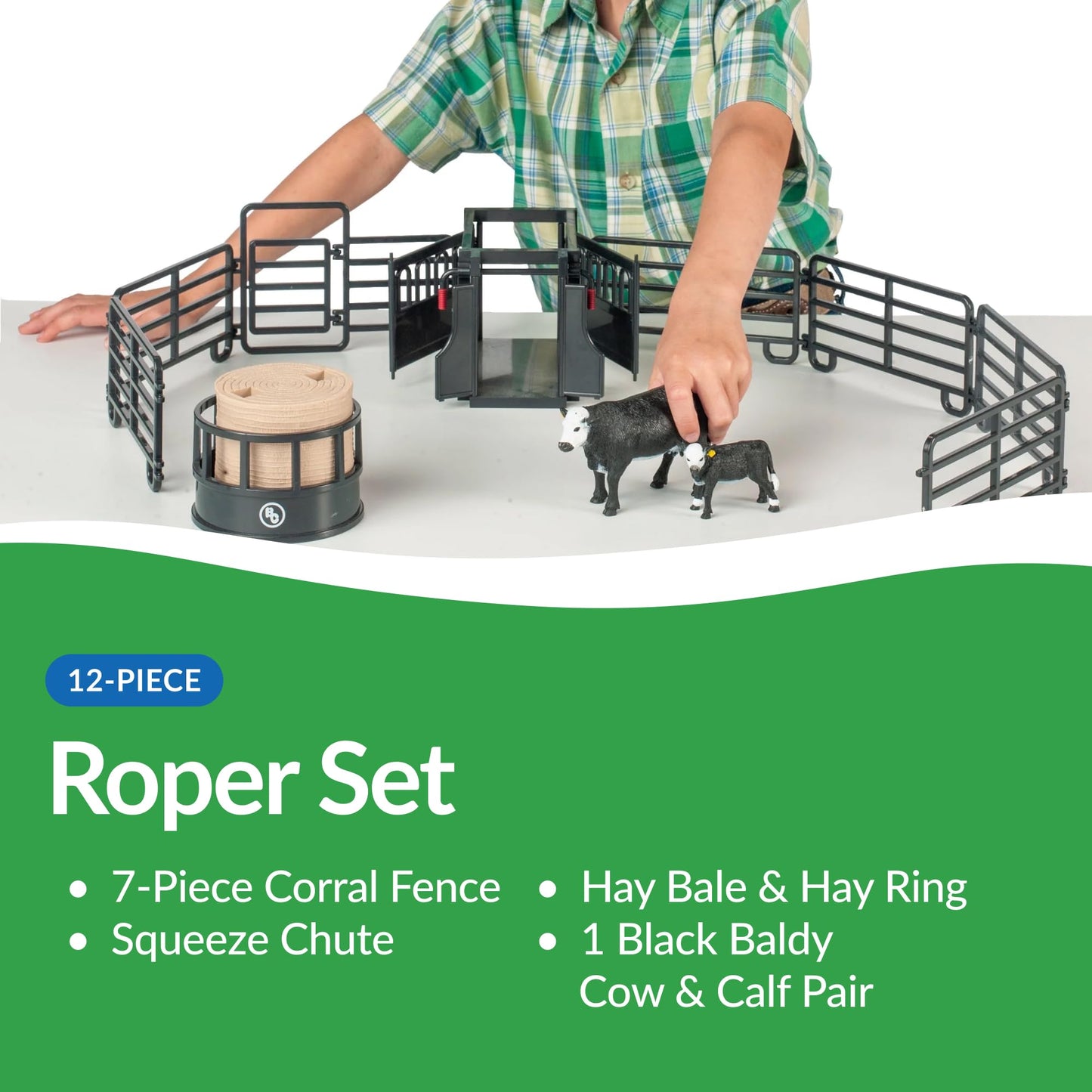 Big Country Toys 6666 Ranch Black Angus Ranch Set – Realistic Farm Playset