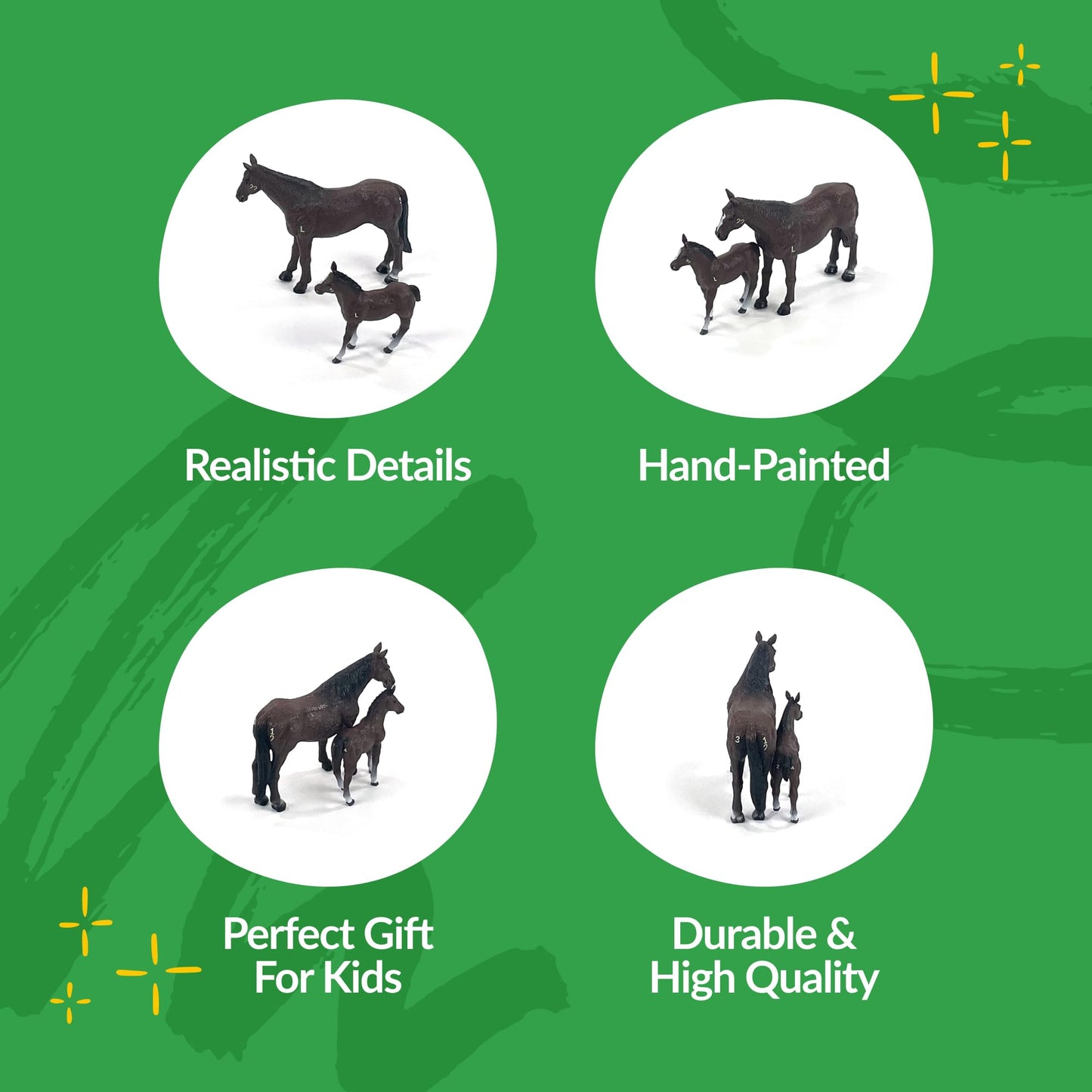 Big Country Toys Horse Mare & Colt Set (6666 Ranch Quarter Horse) - 1:20 Scale Farm Toys