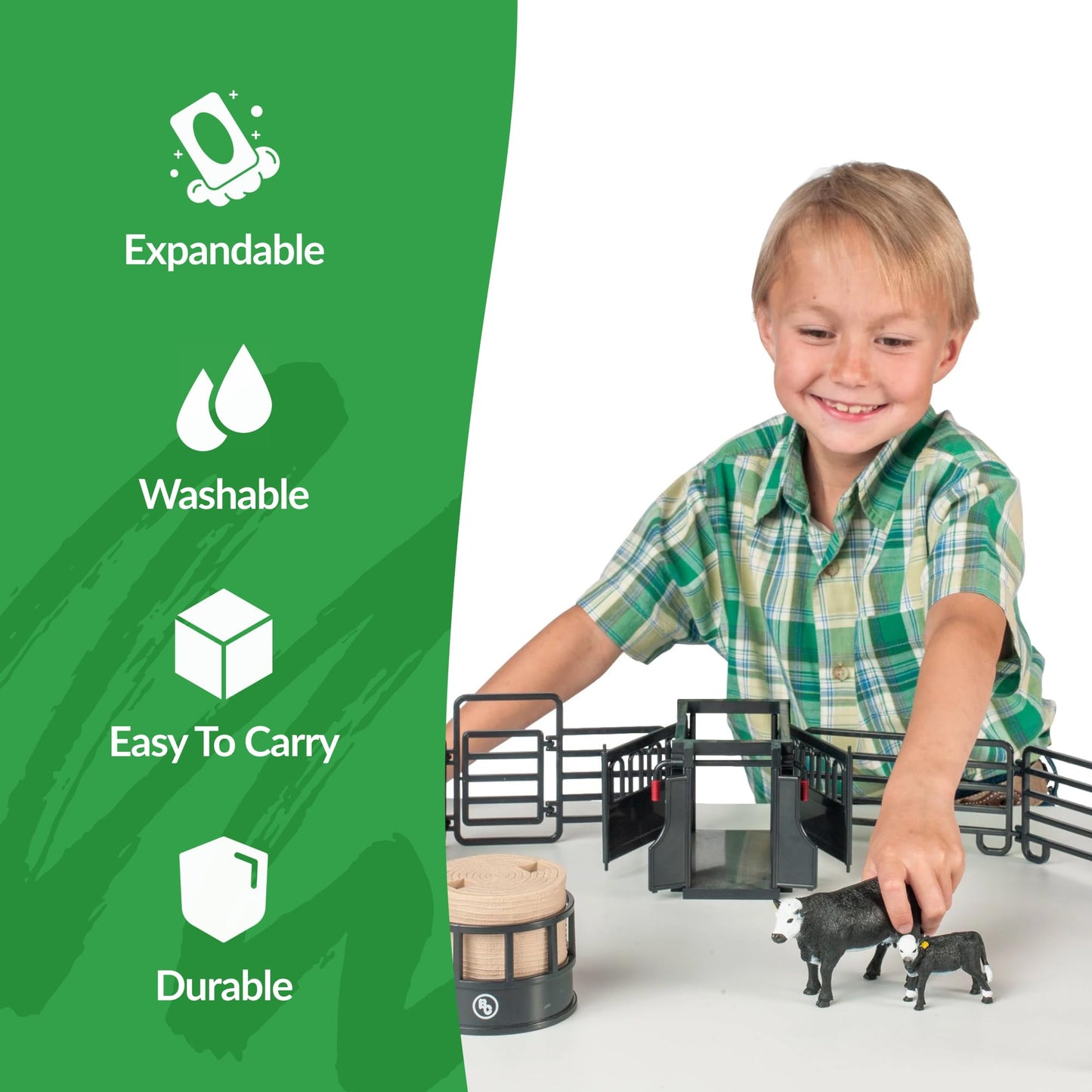 Big Country Toys 6666 Ranch Black Angus Ranch Set – Realistic Farm Playset