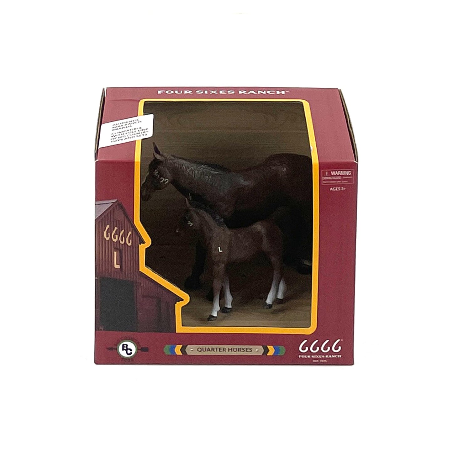 Big Country Toys Horse Mare & Colt Set (6666 Ranch Quarter Horse) - 1:20 Scale Farm Toys
