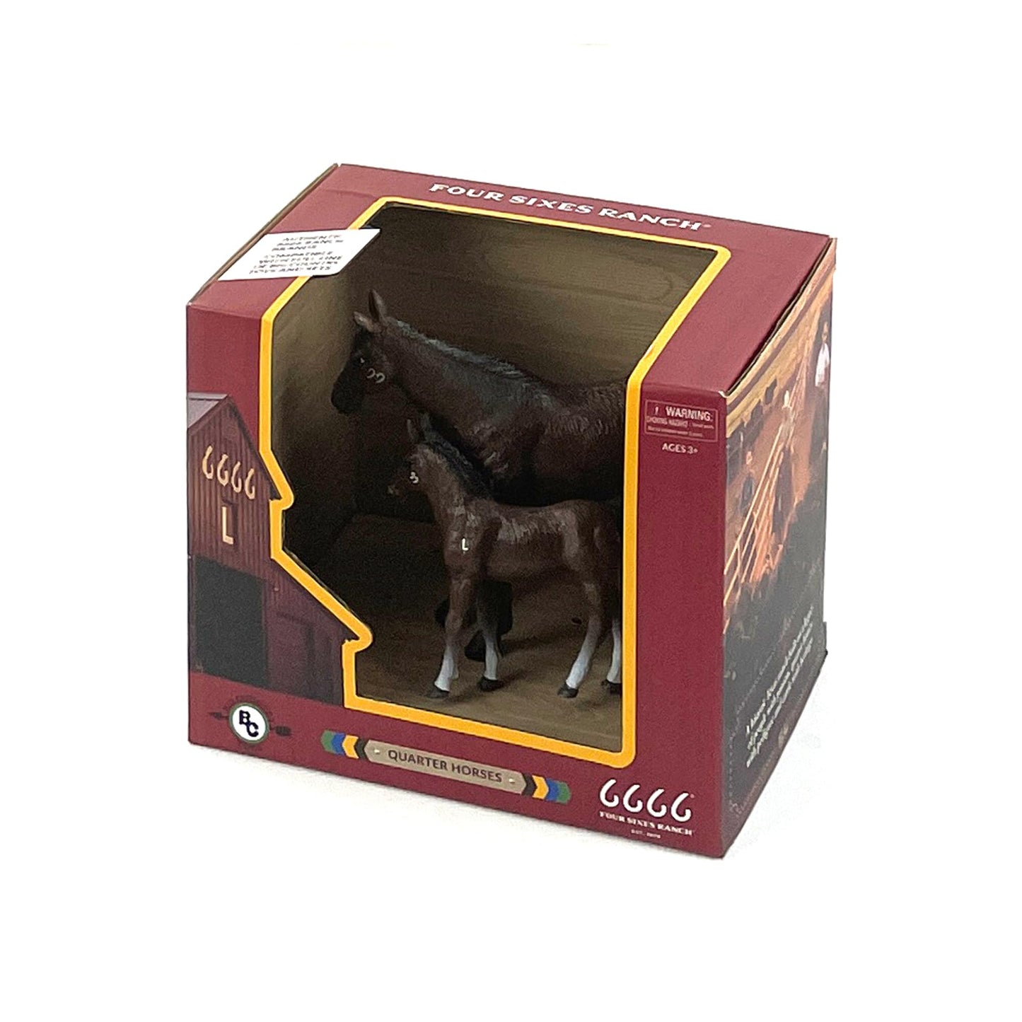 Big Country Toys Horse Mare & Colt Set (6666 Ranch Quarter Horse) - 1:20 Scale Farm Toys