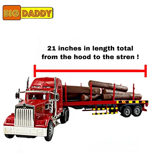 Big Daddy Big Rig Heavy Duty Tractor Trailer | Lumber Truck Transport Series