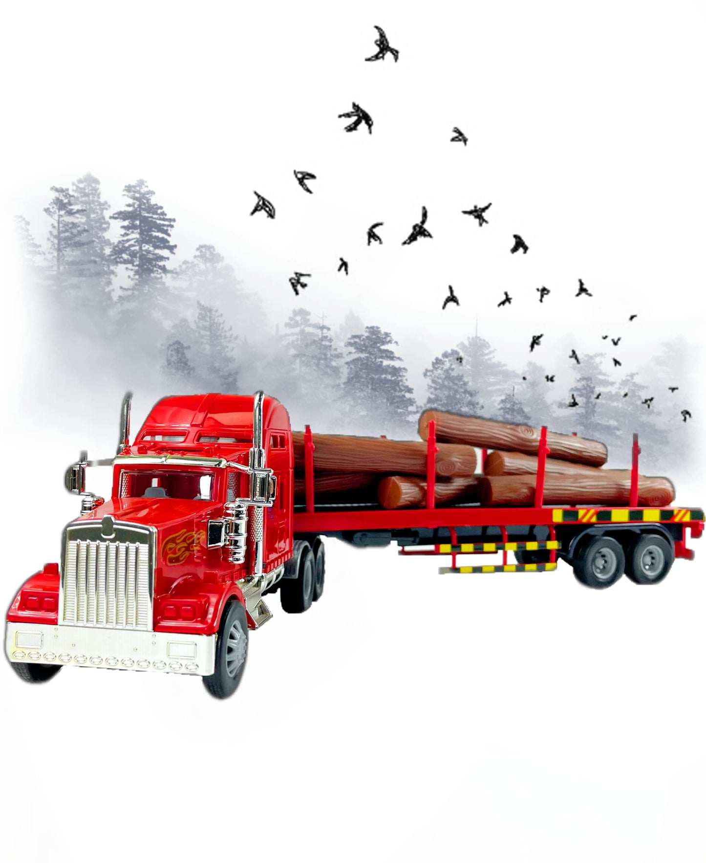 Big Daddy Big Rig Heavy Duty Tractor Trailer | Lumber Truck Transport Series