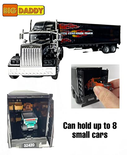 Big Daddy Heavy Duty Tractor Trailer Cargo Transporter with Cargo Hold | Friction-Powered Play Truck