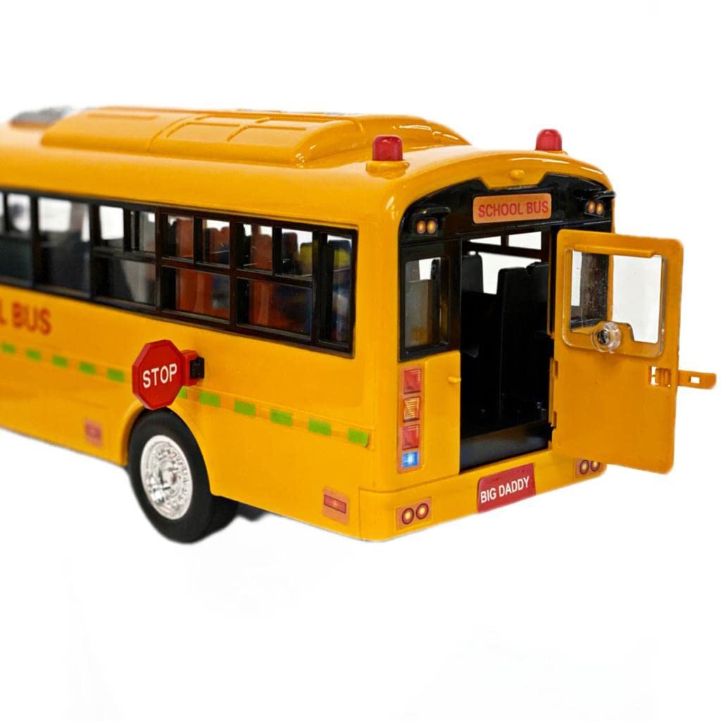 Big Daddy Huge Yellow School Bus - Pull-Back Toy with Lights & Songs