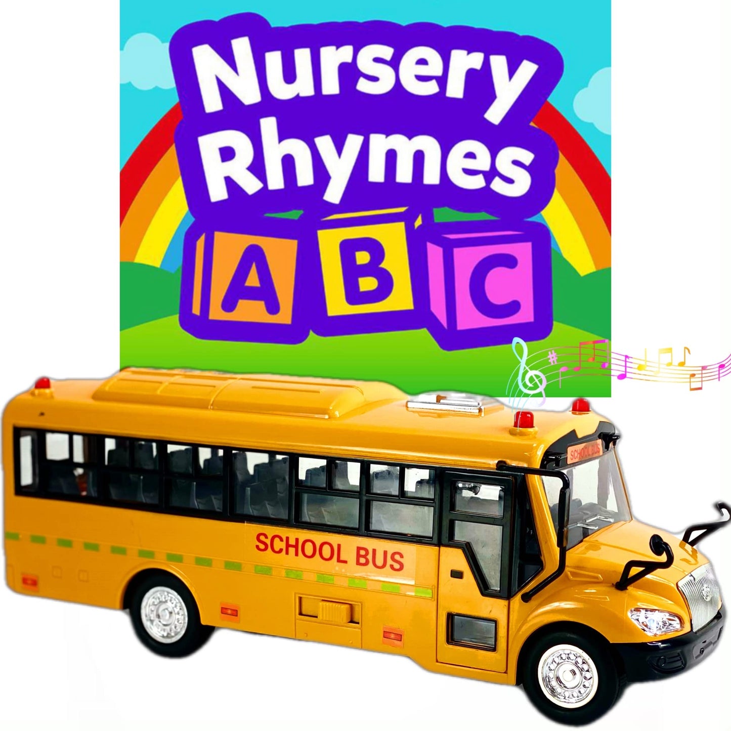 Big Daddy Huge Yellow School Bus - Pull-Back Toy with Lights & Songs