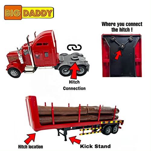 Big Daddy Big Rig Heavy Duty Tractor Trailer | Lumber Truck Transport Series