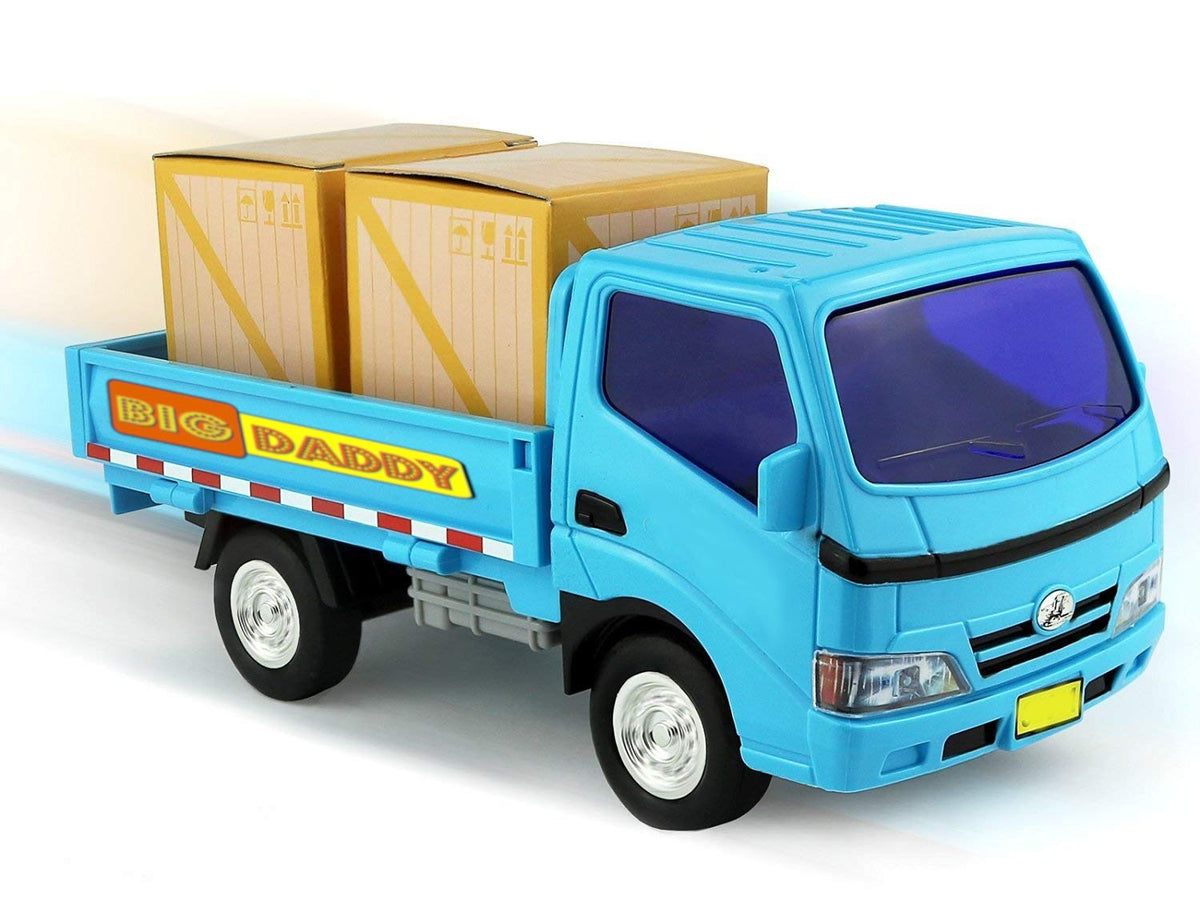 Big Daddy Trucks Combo: Friction-Powered Forklift & Pickup Truck with Extendable Loader and Cargo Boxes