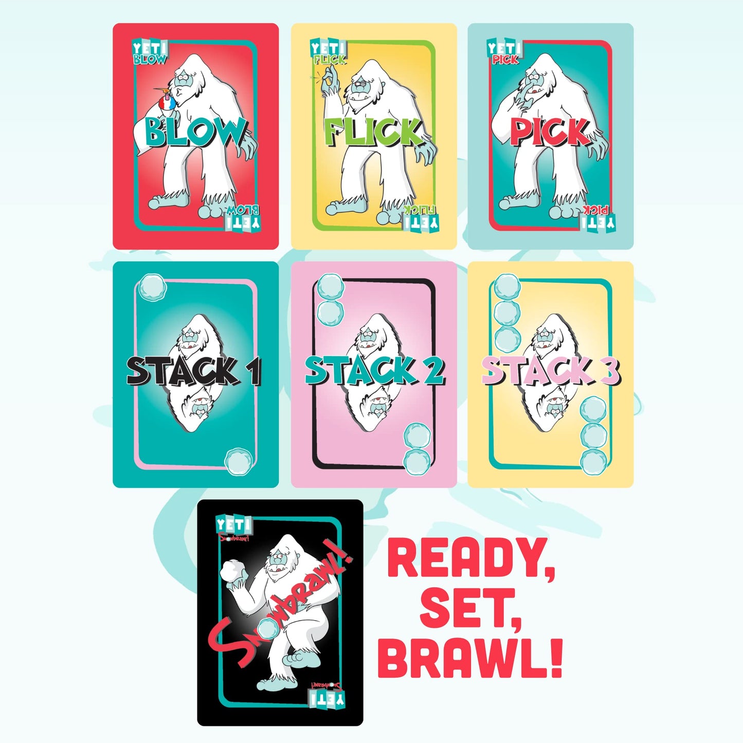 Big Discoveries Yeti Snowbrawl – Snowball Stacking Card Game | 40 Snow Balls Included | Family Fun for 2-4 Players