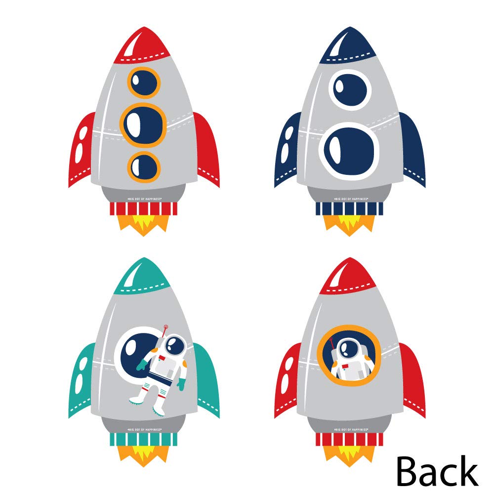 Big Dot of Happiness Blast Off to Outer Space – 20 Large Rocket Ship Decorations