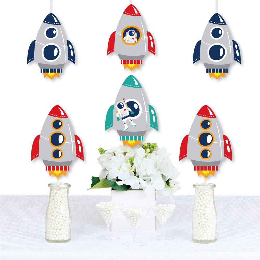 Big Dot of Happiness Blast Off to Outer Space – 20 Large Rocket Ship Decorations