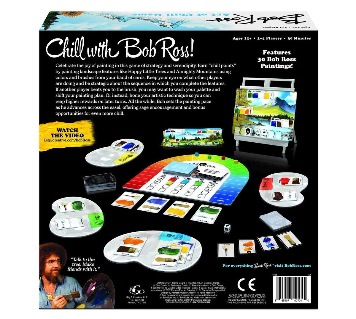 Big G Creative Bob Ross the Art of Chill | Strategy Card Game for 2-4 Players