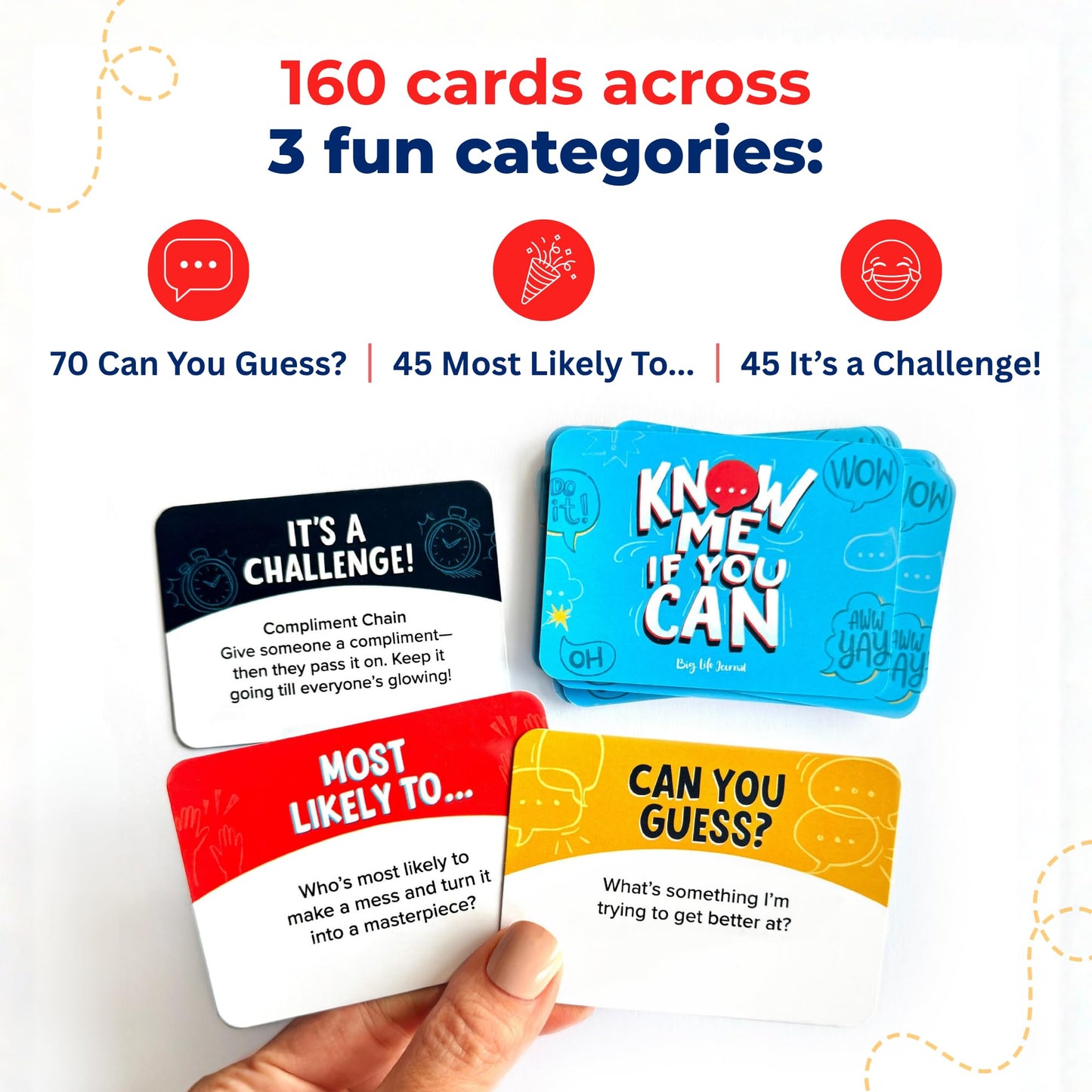 Big Life Journal Know Me If You Can Connection Game | 160 Cards for Conversation & Emotional Intelligence