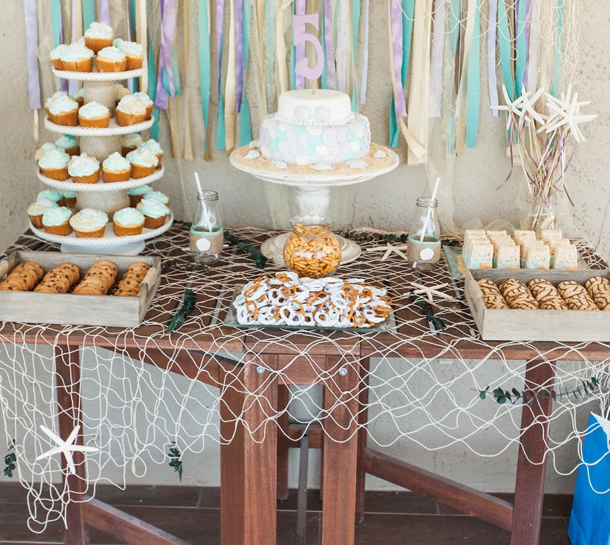Big Mo's Toys Natural Cotton Fish Net Party Decorations – Nautical Table Covers & Wall Decor