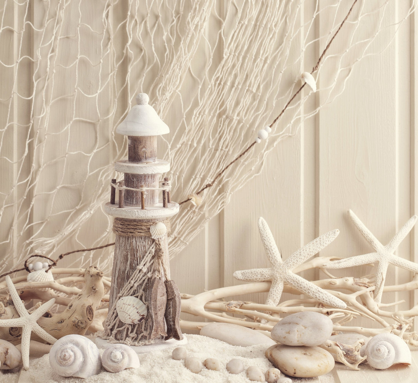 Big Mo's Toys Natural Cotton Fish Net Party Decorations – Nautical Table Covers & Wall Decor