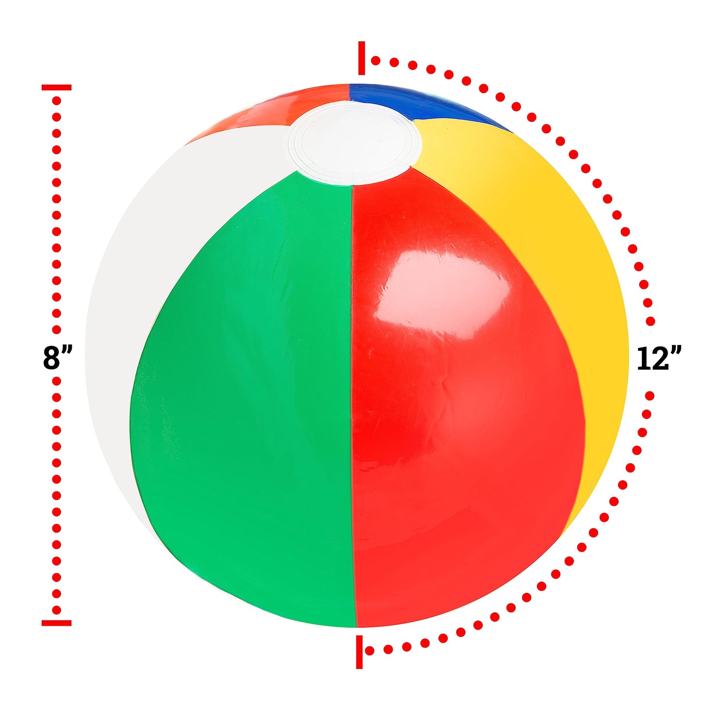 Big Mo's Toys 12-Inch Rainbow Beach Balls – 12-Pack for Beach and Pool Fun