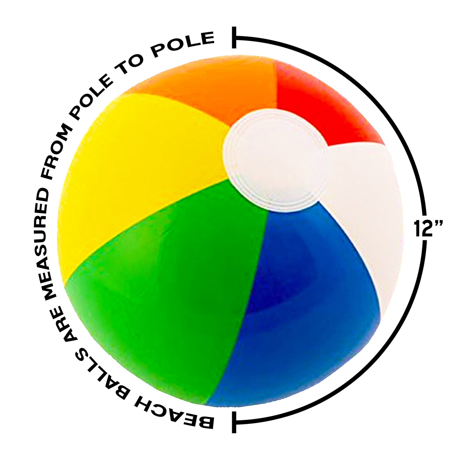 Big Mo's Toys 12-Inch Rainbow Beach Balls – 12-Pack for Beach and Pool Fun