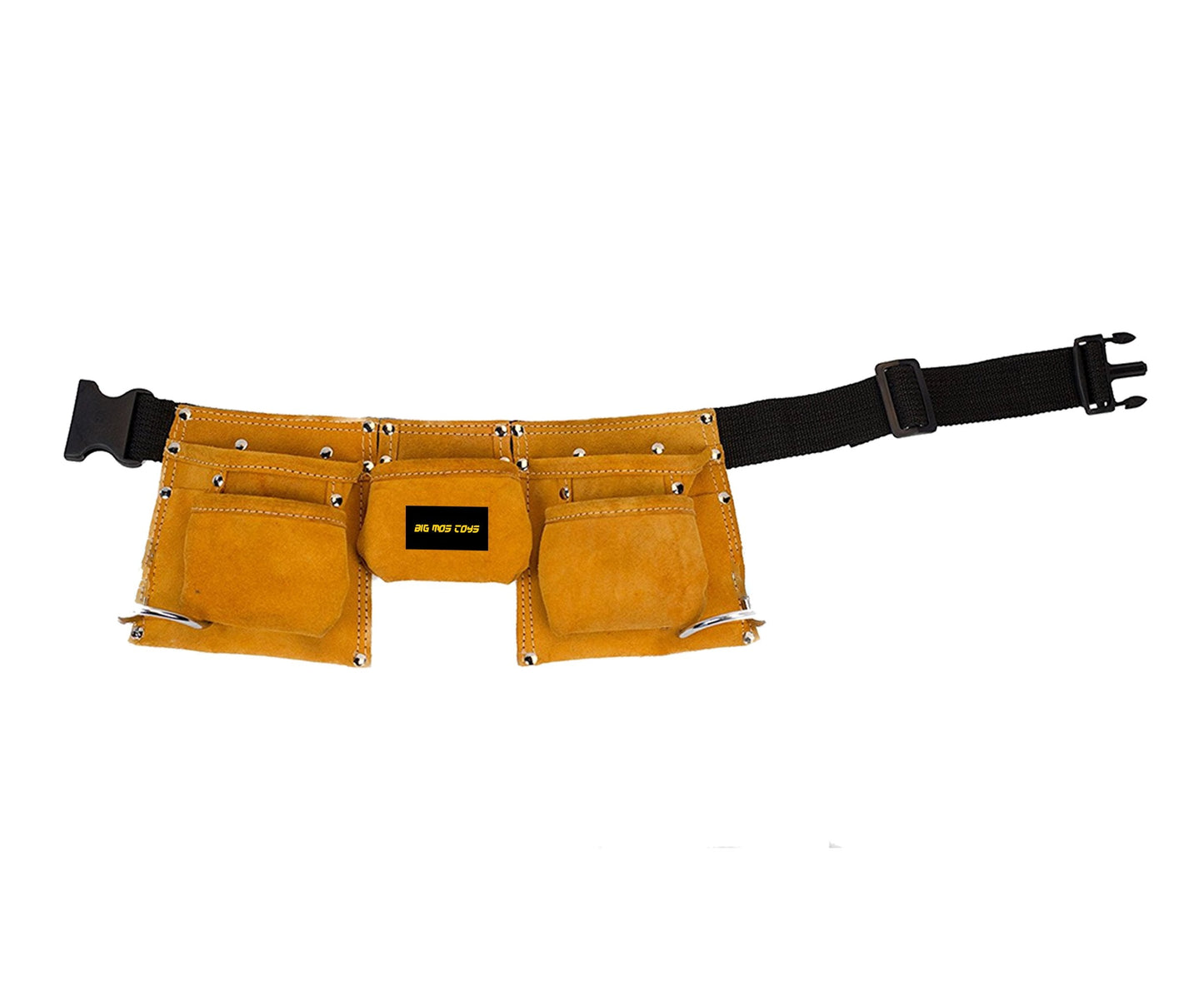 Big Mo's Toys Tool Belt – Brown Faux Suede Pretend Play Belt for Kids | Adjustable 20–45 in