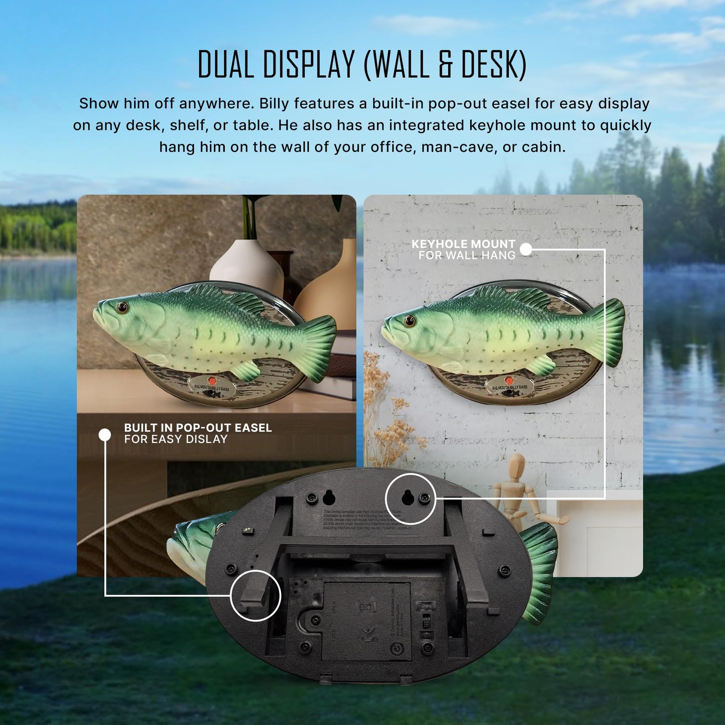 Big Mouth Billy Bass Singing Fish Gift Set — Animatronic Wall Plaque + 3D Keychain