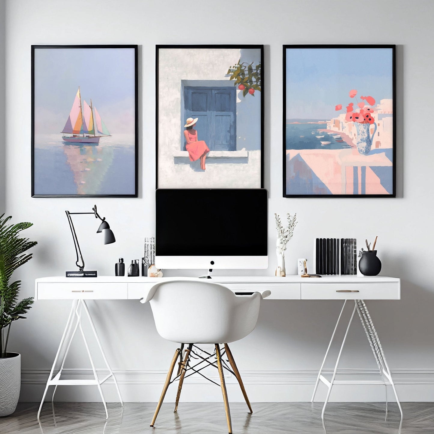 Big Poster For Home Office | Set of 3 Italian Lifestyle Wall art Prints