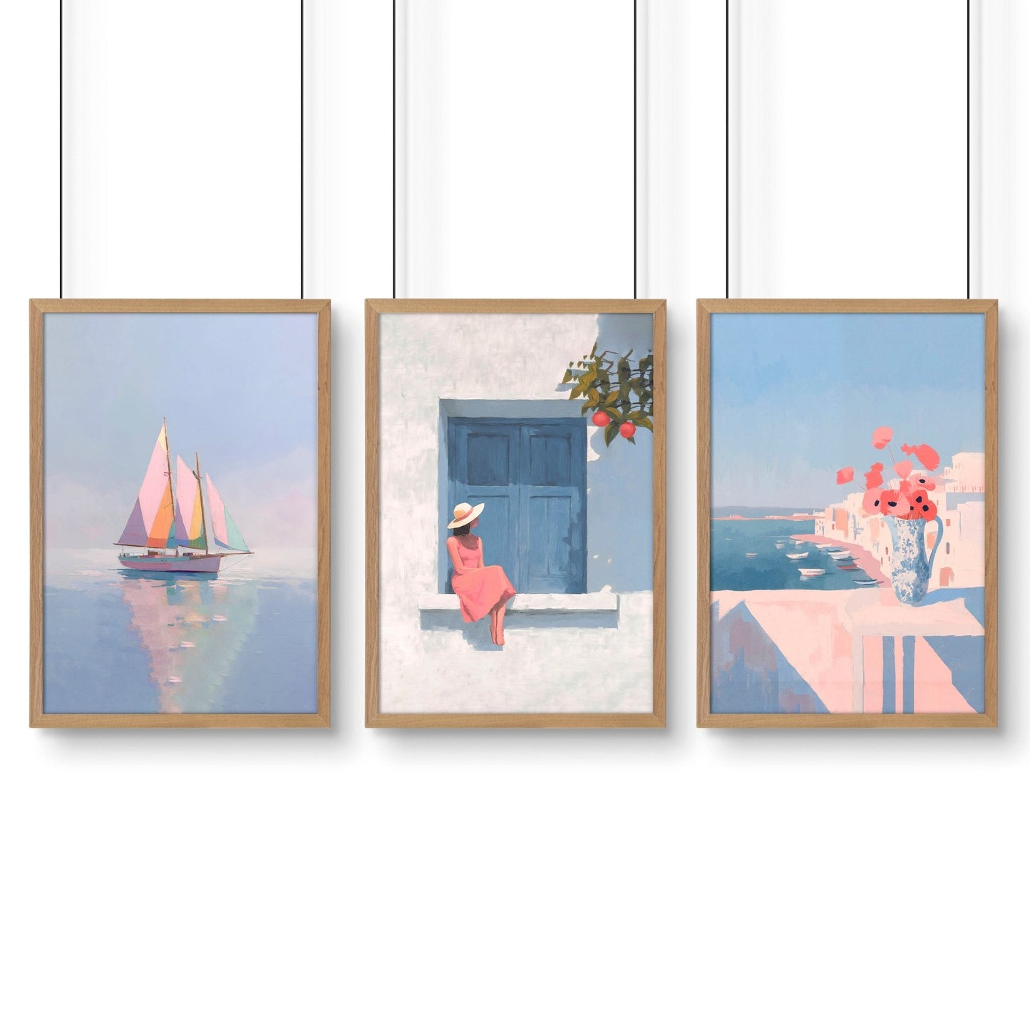 Big Poster For Home Office | Set of 3 Italian Lifestyle Wall art Prints