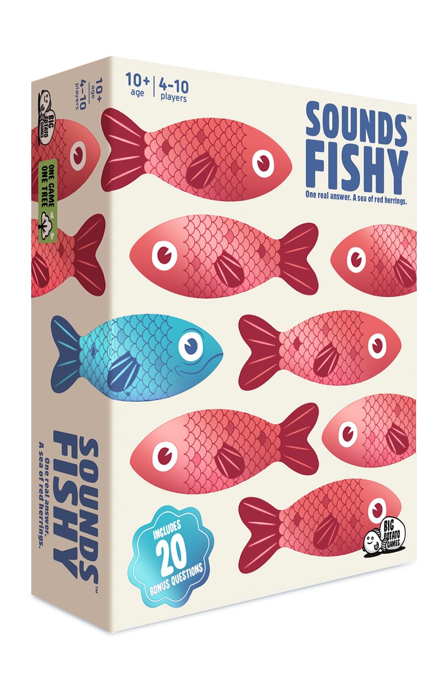 Big Potato Sounds Fishy Board Game: Bluffing Family Quiz for Kids 10+ | Fun Group Trivia