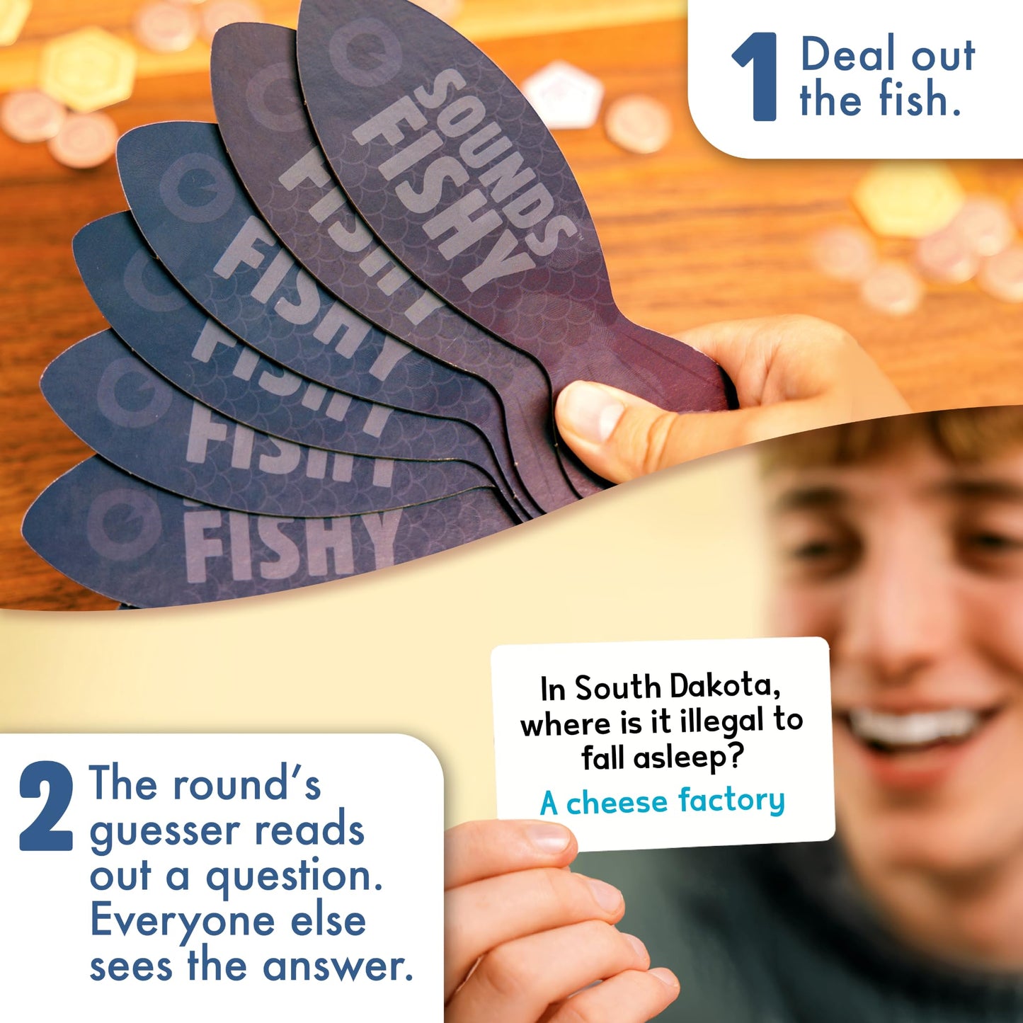 Big Potato Sounds Fishy Board Game: Bluffing Family Quiz for Kids 10+ | Fun Group Trivia