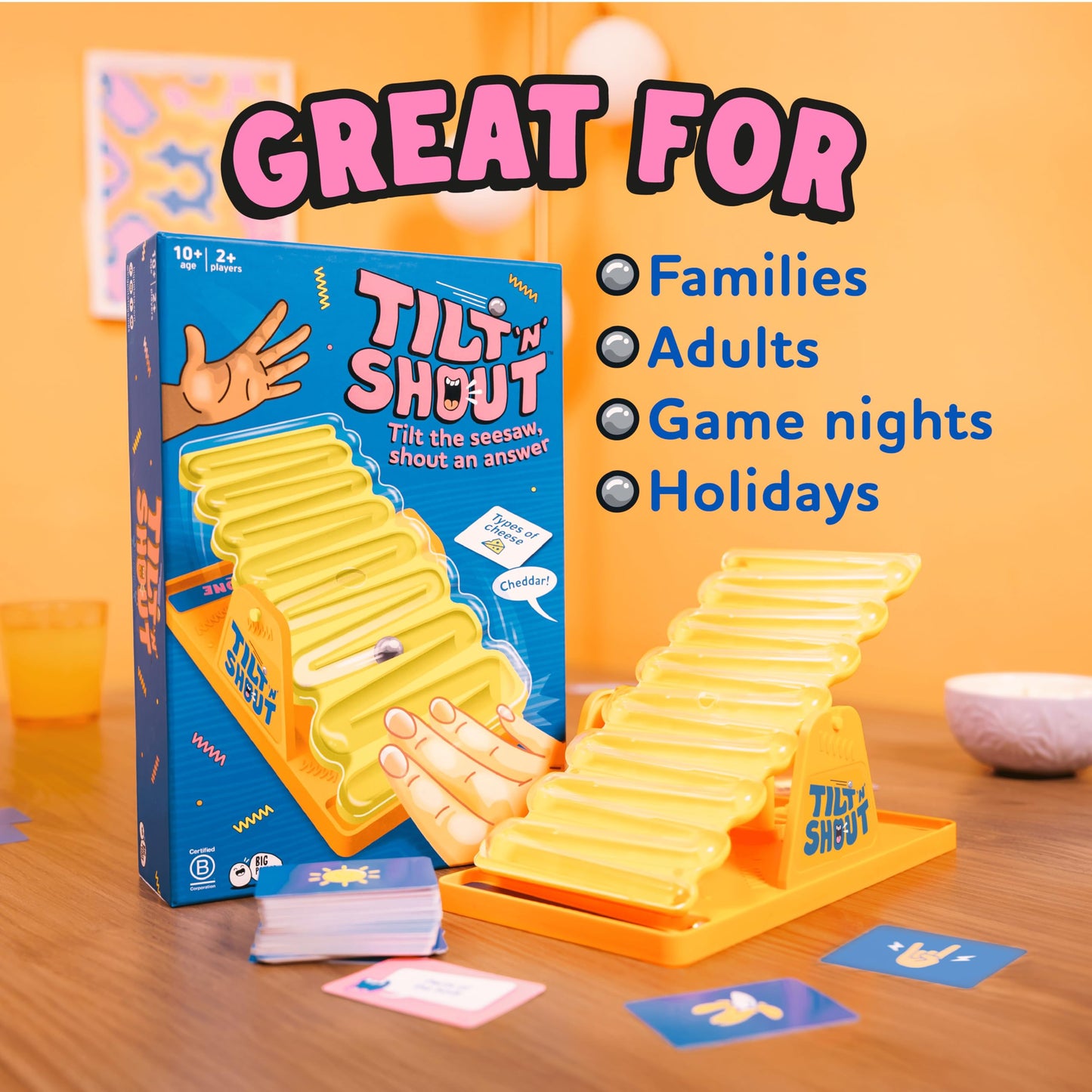 Big Potato Tilt 'n' Shout – Fast-Paced Family Party Game with Categories & Bonus Content