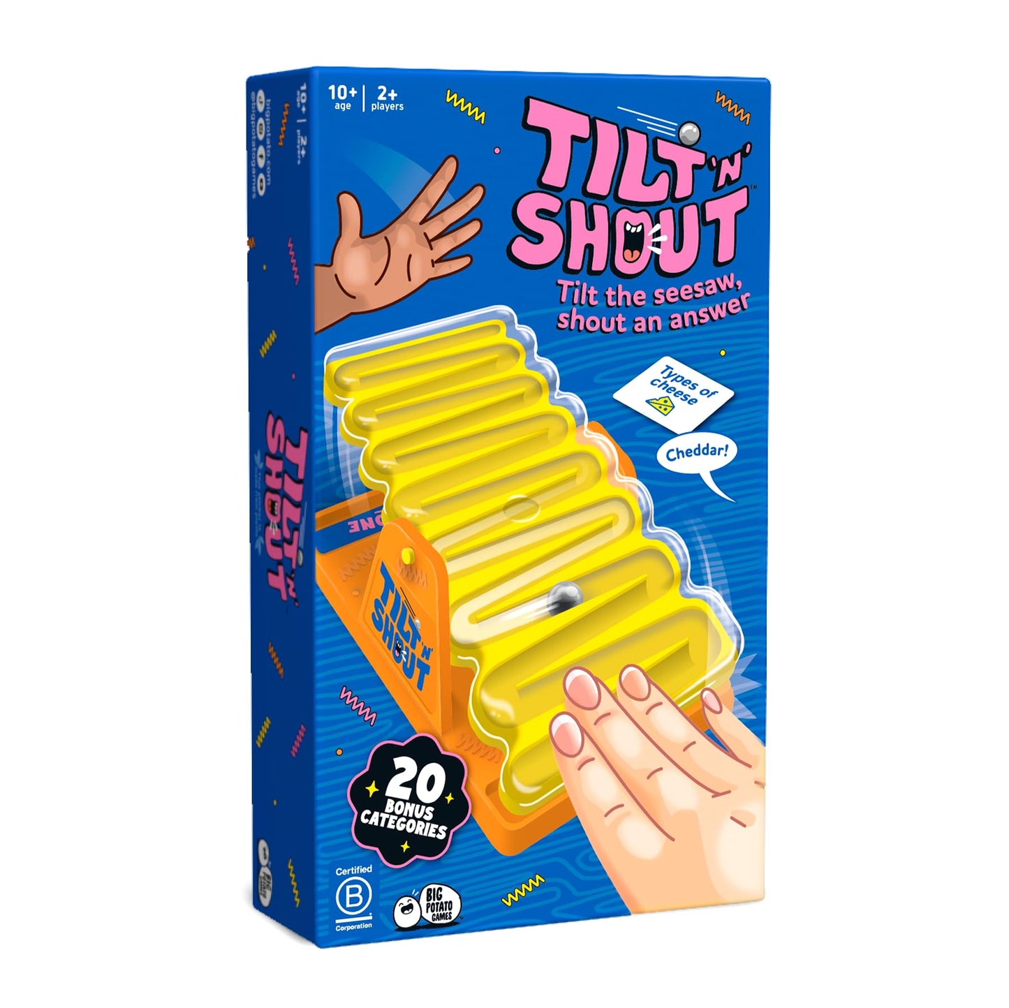 Big Potato Tilt 'n' Shout – Fast-Paced Family Party Game with Categories & Bonus Content