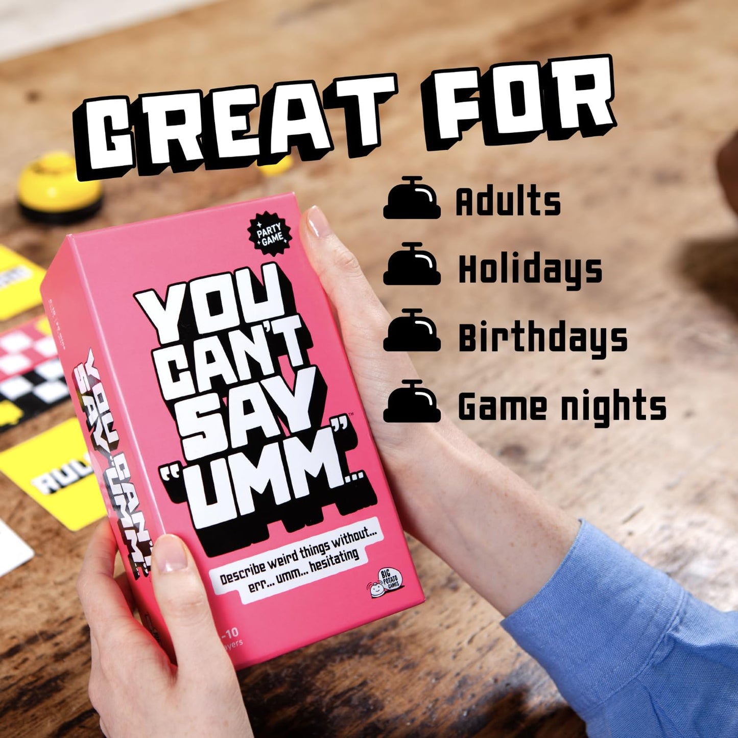 Big Potato You Can’t Say UMM: Fast-Paced Party Game for Family & Adults