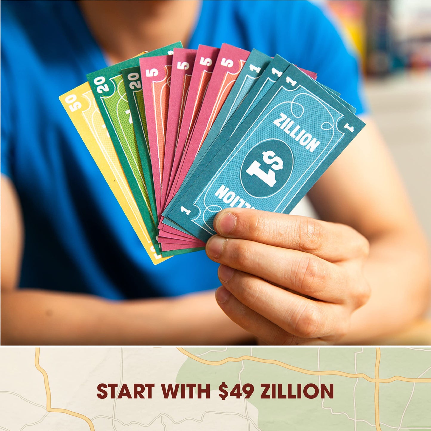 Big Potato Zillionaires Road Trip USA — Family Board Game for 2–5 Players