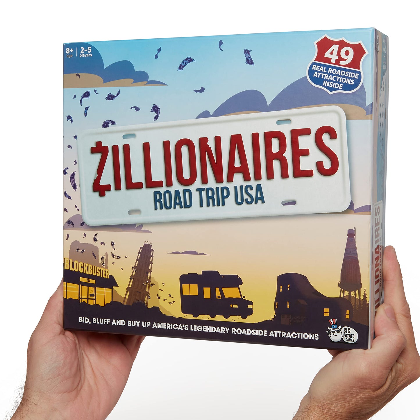 Big Potato Zillionaires Road Trip USA — Family Board Game for 2–5 Players