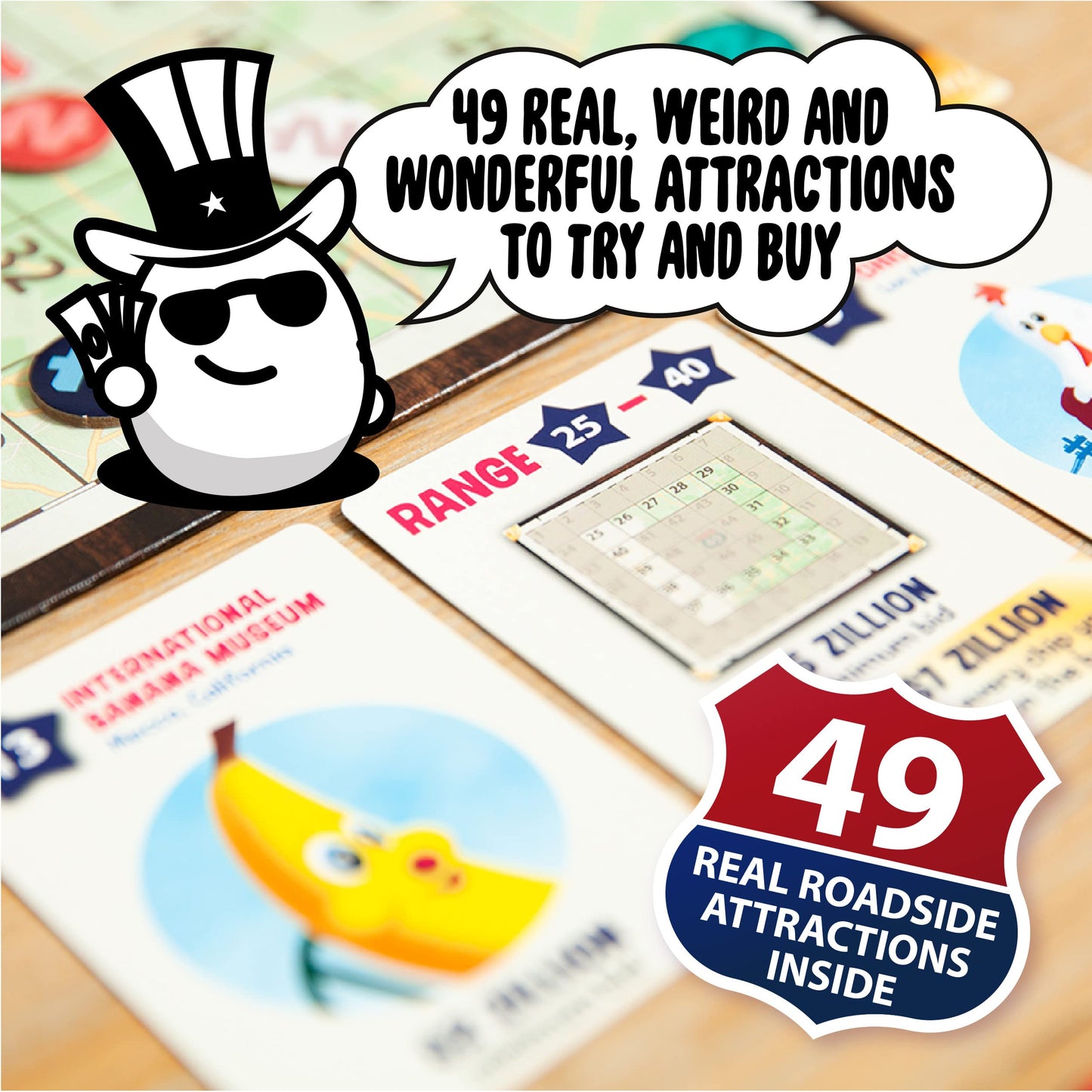 Big Potato Zillionaires Road Trip USA — Family Board Game for 2–5 Players