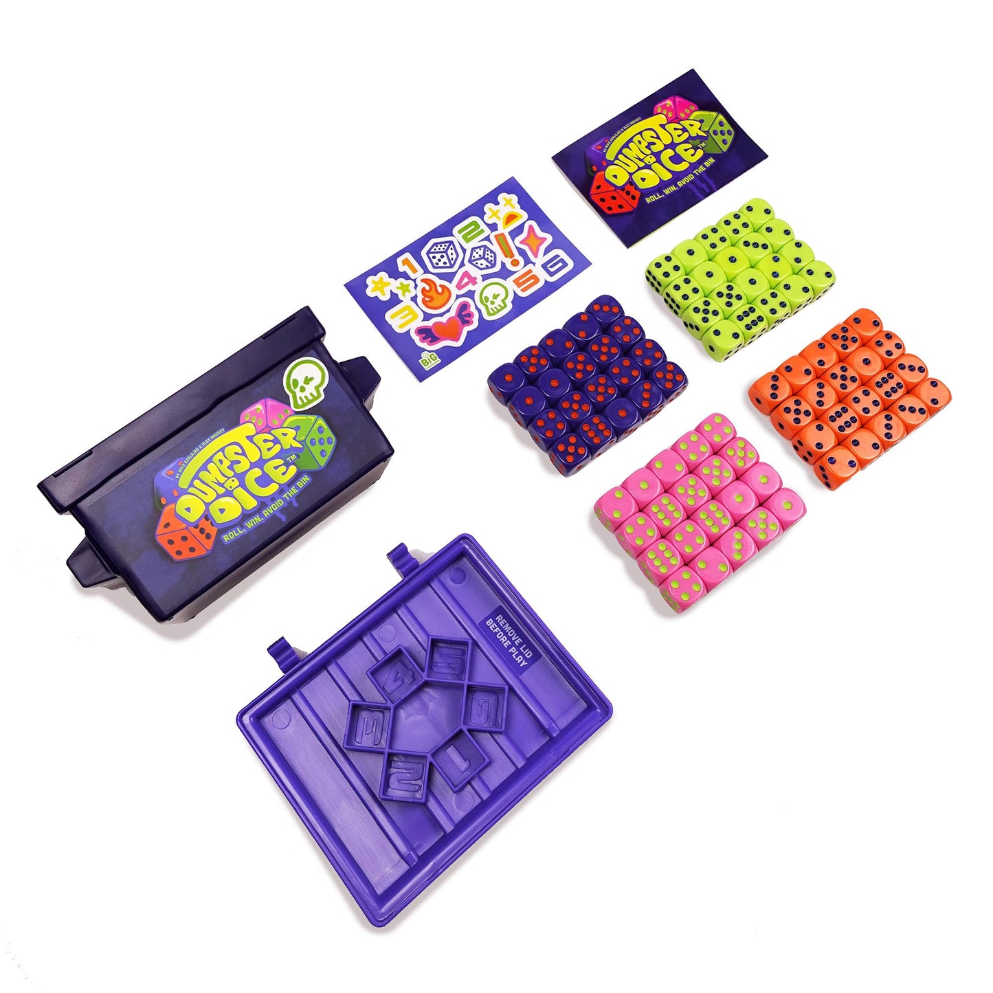 Big Discoveries Dumpster Dice – Fast-Paced 4-Player Dice Game for Travel & Parties