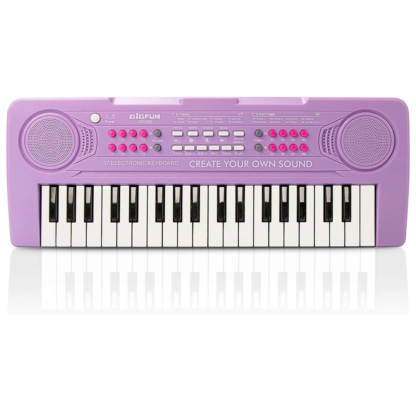 BIGFUN 37-Key Keyboard Piano for Kids | Purple Toddler Music Toy 3-7