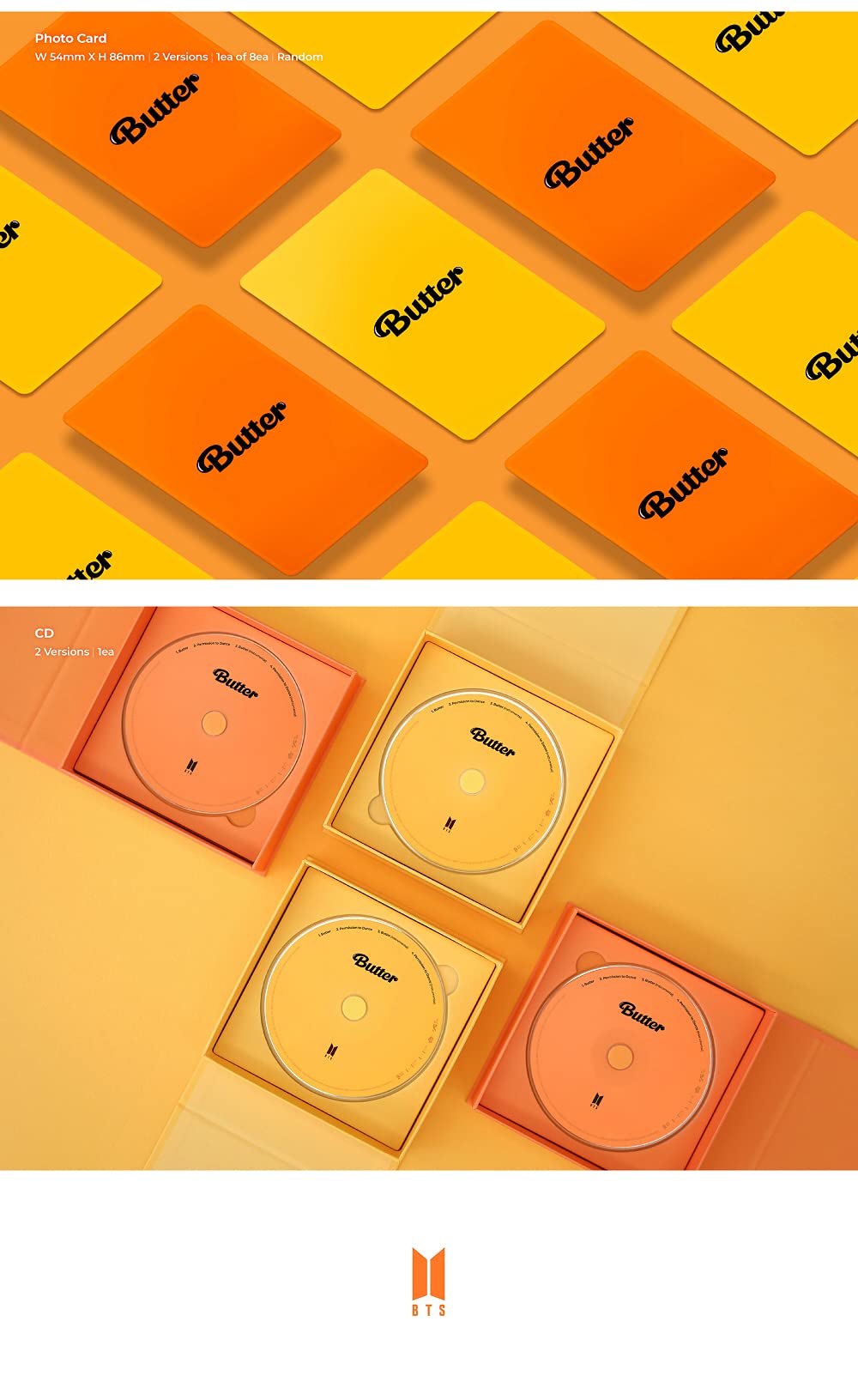 BigHit BTS Butter Album + Extra Photocards Set (Peaches Ver.) | Display Album