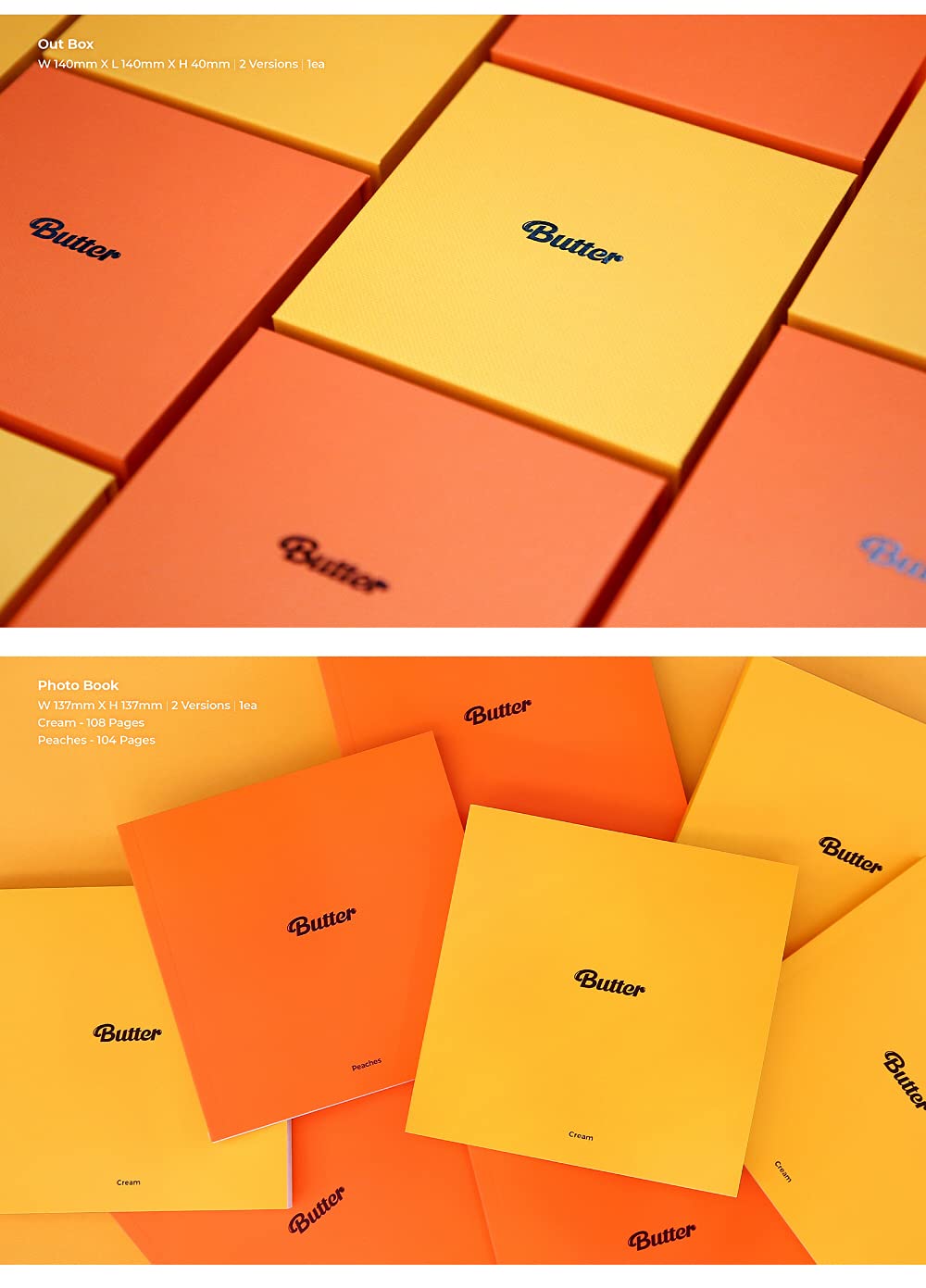 BigHit BTS Butter Album + Extra Photocards Set (Peaches Ver.) | Display Album