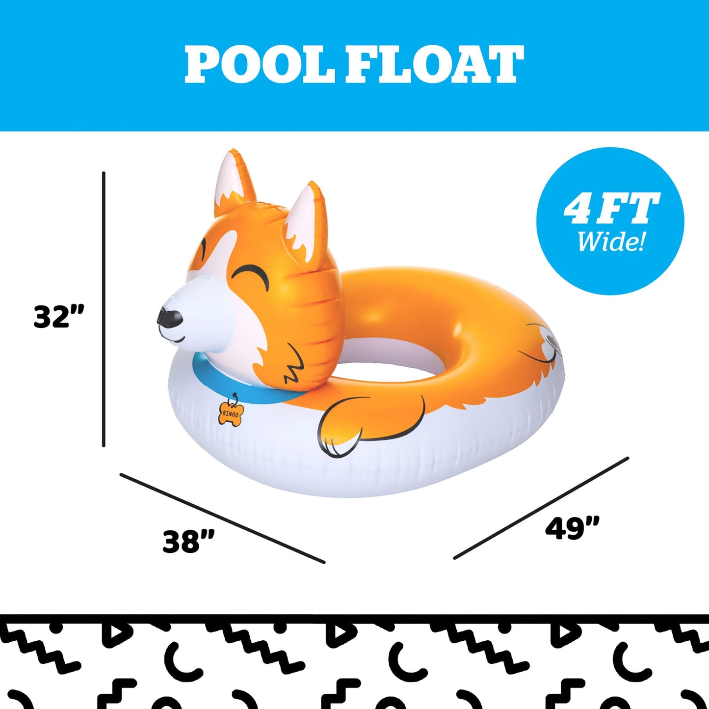 BigMouth Giant Corgi Pool Float – Large Inflatable Ride-In Lounger for Summer Fun