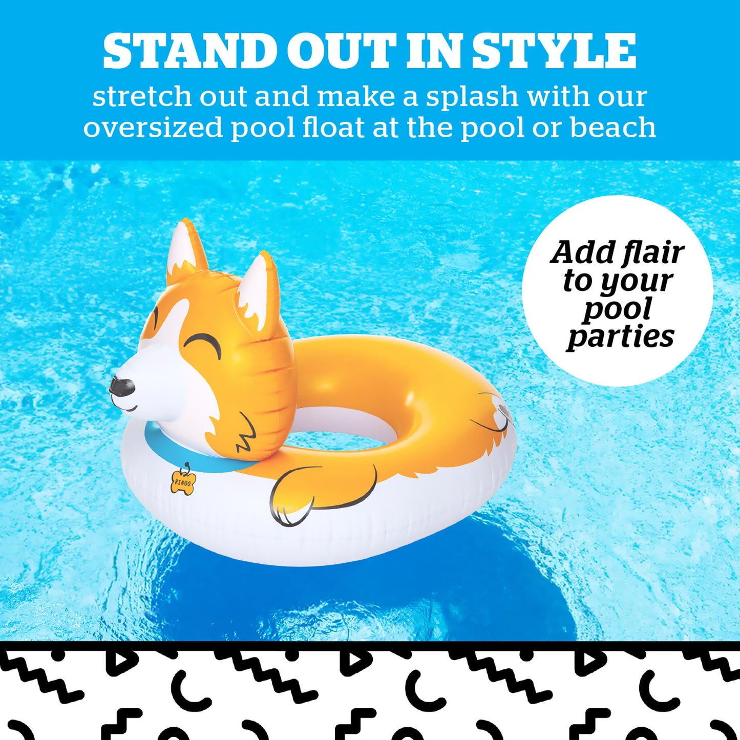 BigMouth Giant Corgi Pool Float – Large Inflatable Ride-In Lounger for Summer Fun
