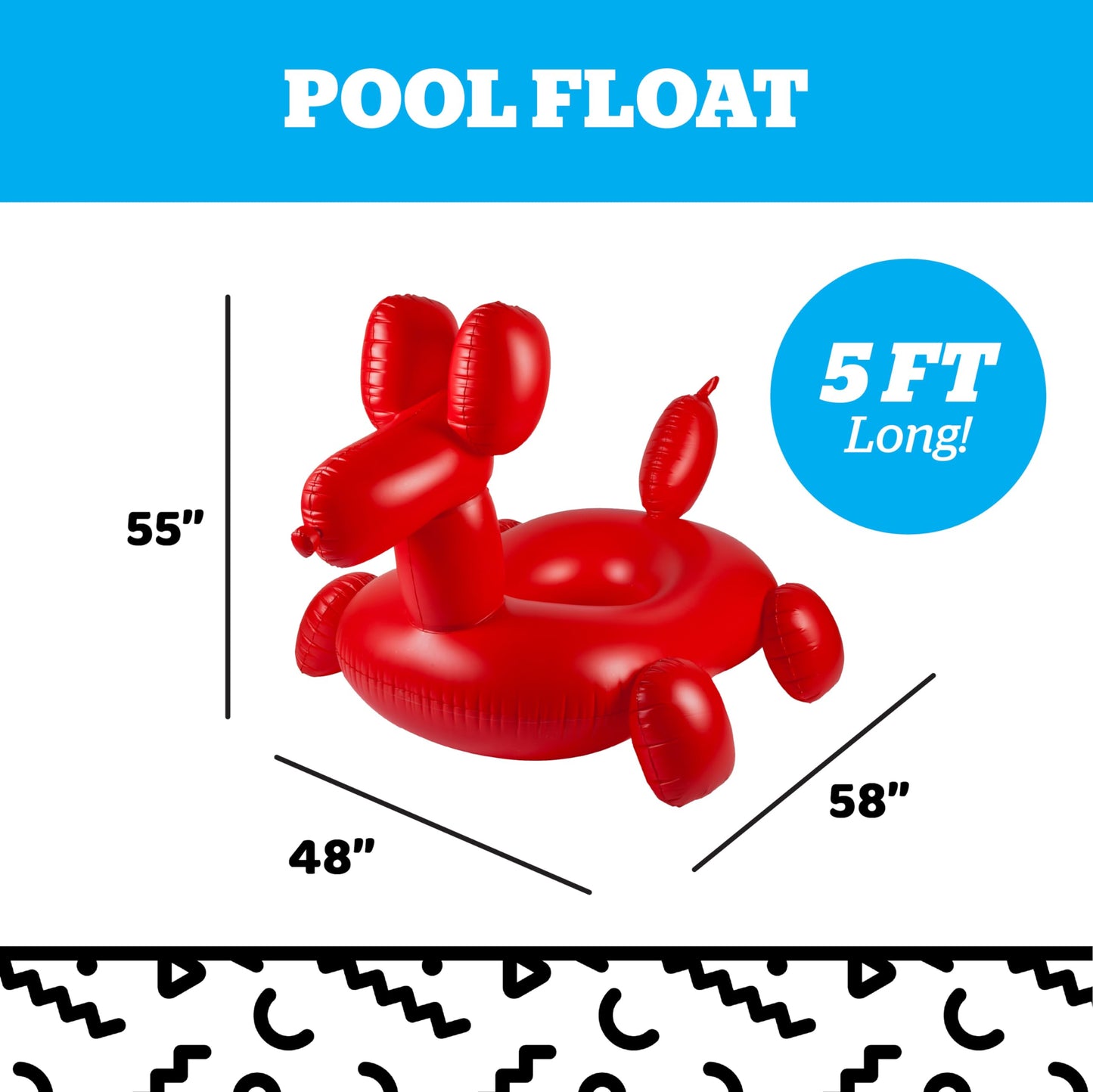 BigMouth Inc. Giant Balloon Animal Pool Float – Over 4' Wide for Summer Fun