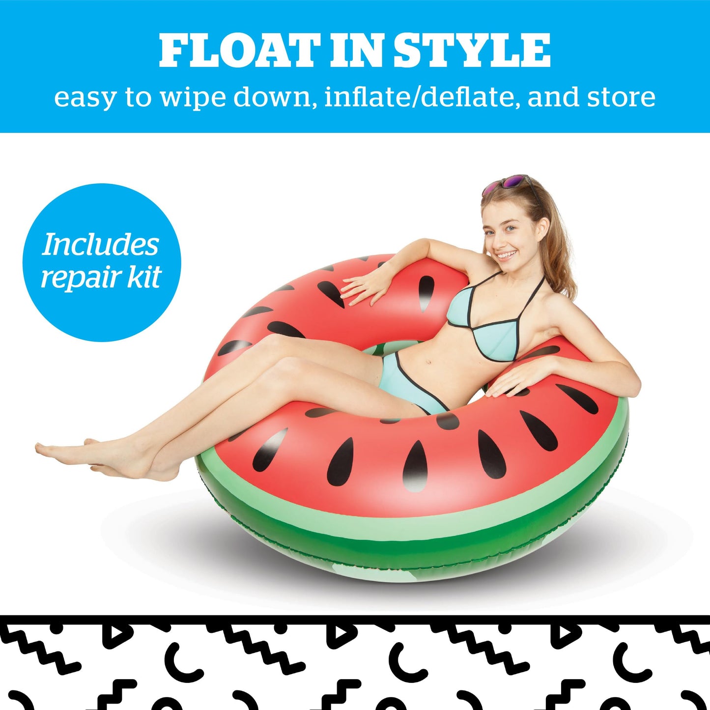BigMouth Inc Watermelon Pool Float – Large Inflatable Lounger for Summer Fun