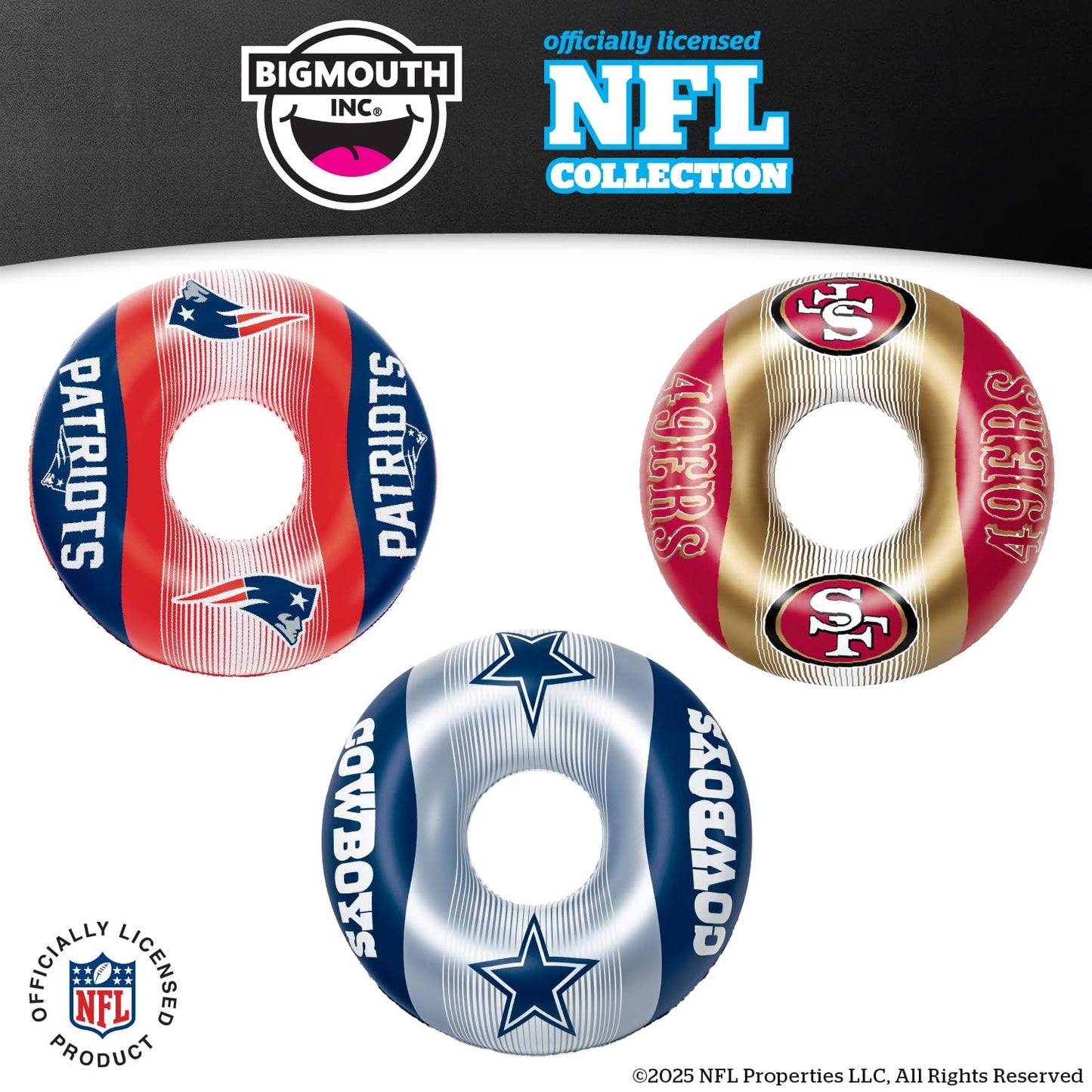 BigMouth Inc NFL Pool Floats - Buffalo Bills 36-Inch Inflatable Ring for Adults & Teens