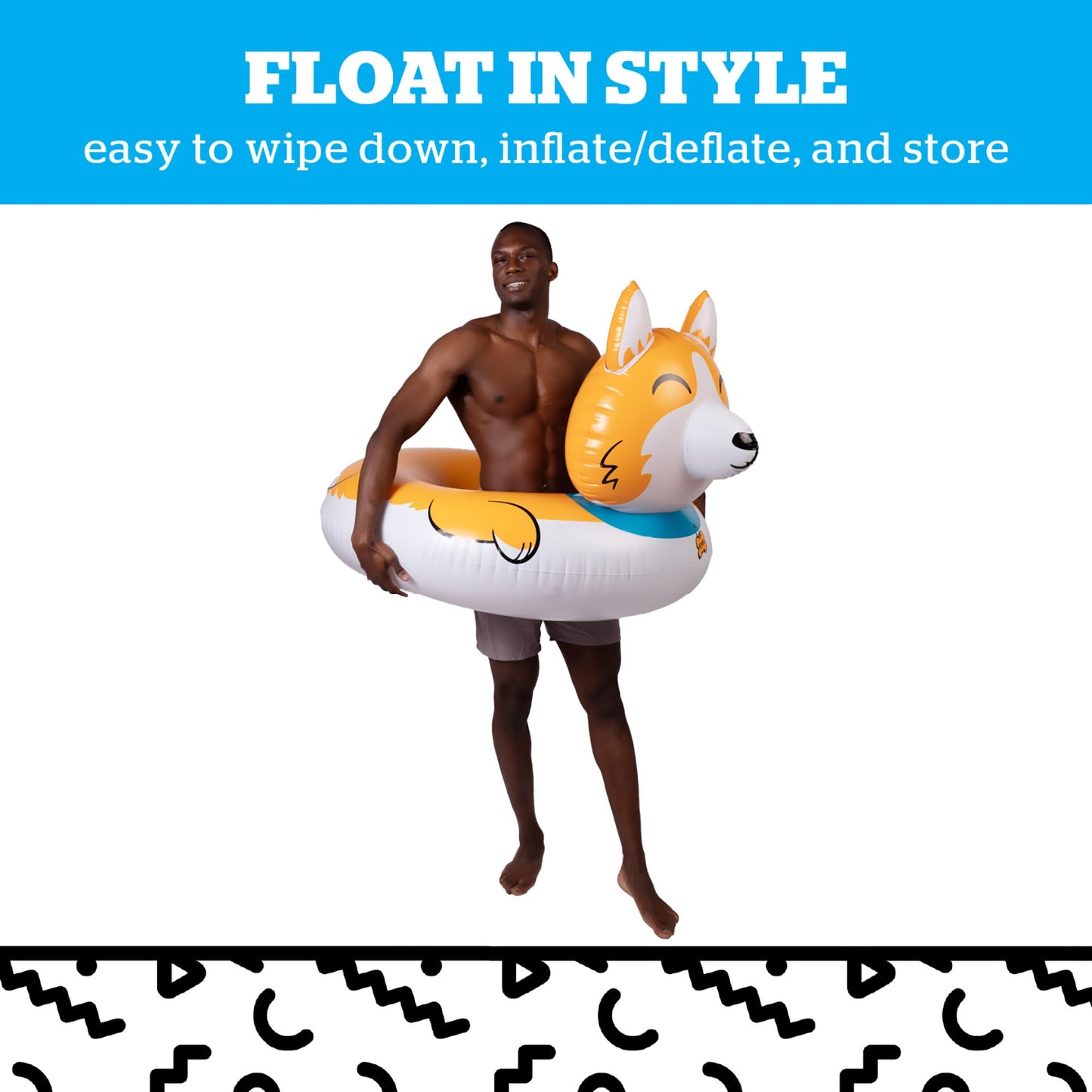 BigMouth Giant Corgi Pool Float – Large Inflatable Ride-In Lounger for Summer Fun