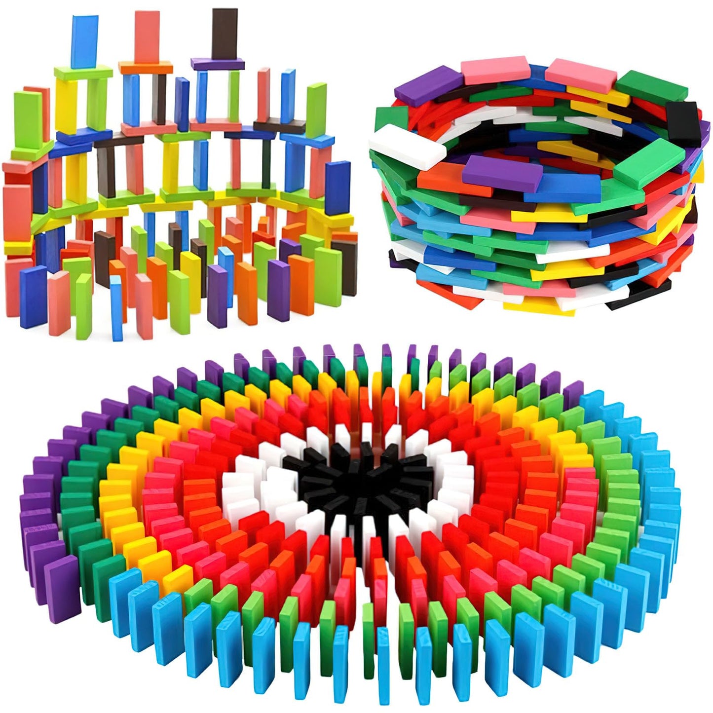BigOtters Dominos Set for Kids – 360 Wooden Dominoes in 12 Colors
