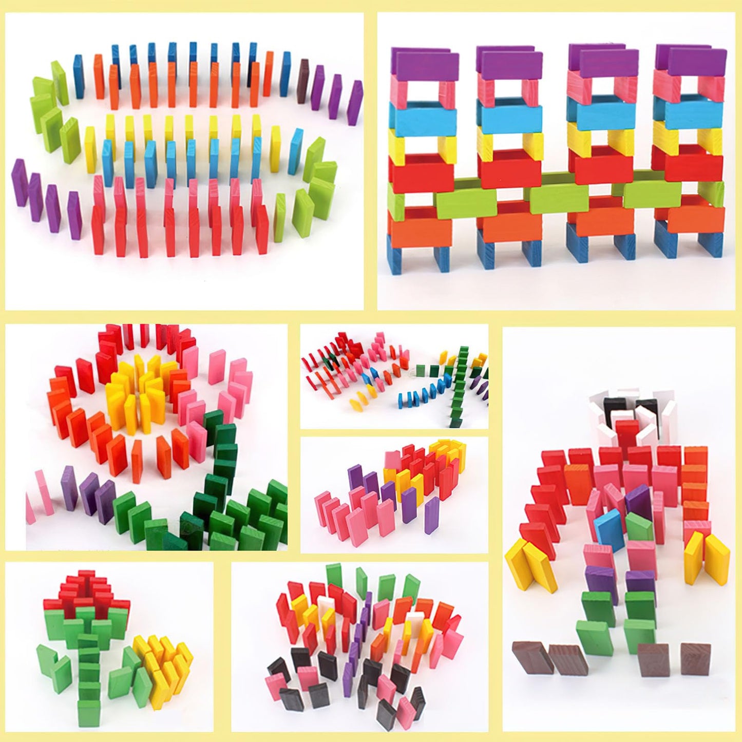 BigOtters Dominos Set for Kids – 360 Wooden Dominoes in 12 Colors