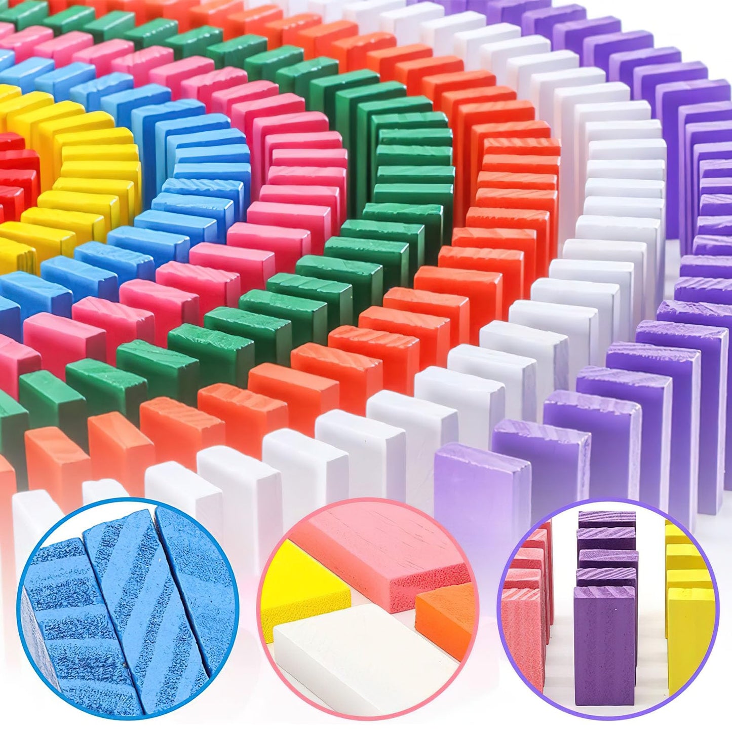 BigOtters Dominos Set for Kids – 360 Wooden Dominoes in 12 Colors