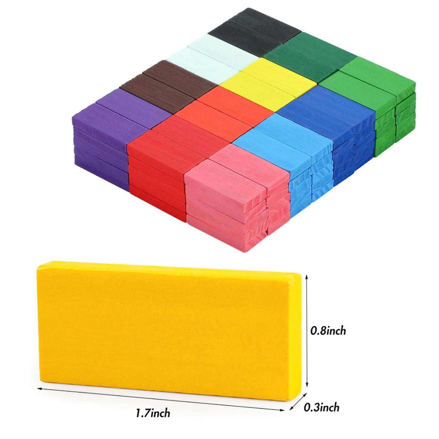 BigOtters Dominos Set for Kids – 360 Wooden Dominoes in 12 Colors