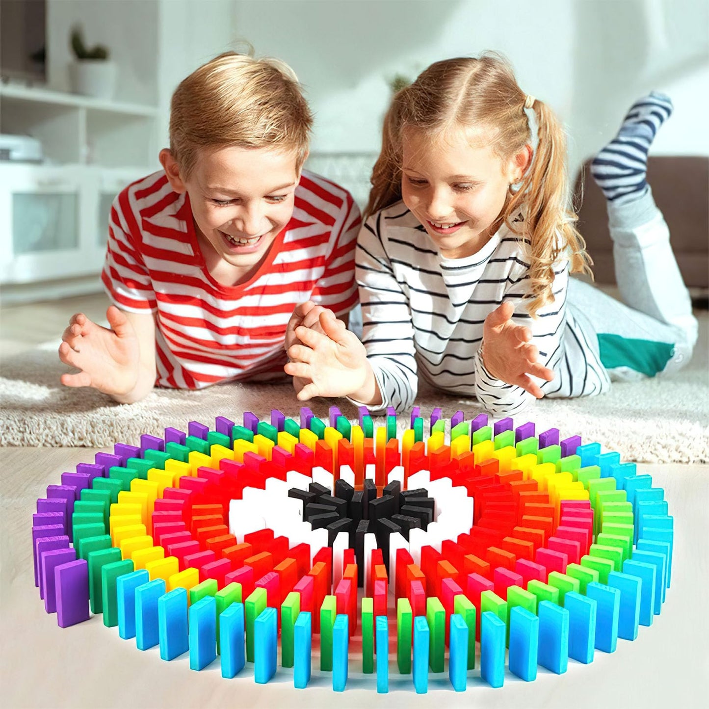 BigOtters Dominos Set for Kids – 360 Wooden Dominoes in 12 Colors