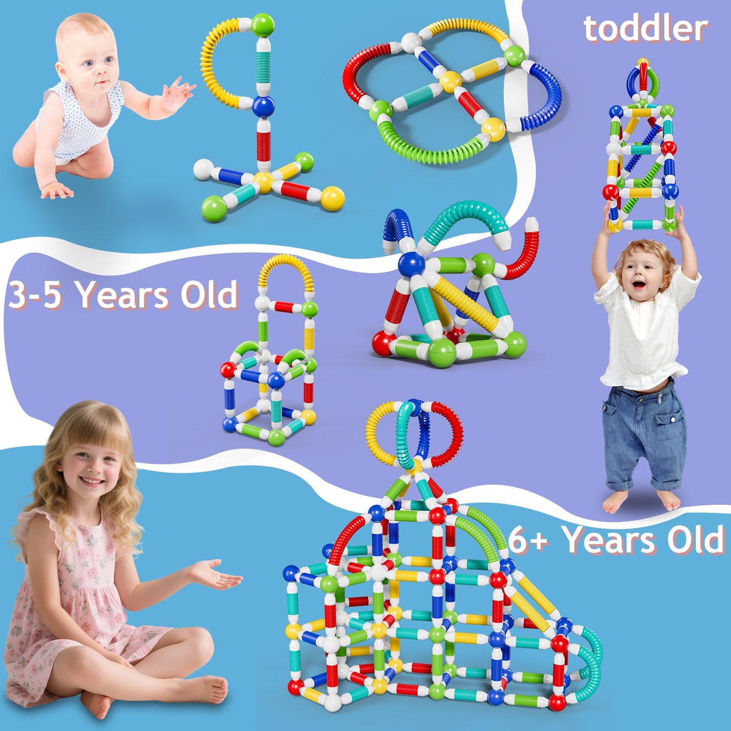 BIGRANK Magnetic Building Blocks – 36 Pcs Pop Tubes & Balls STEM Toy for Kids 3+ | Sensory & Montessori